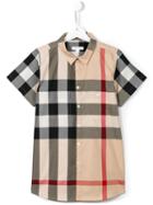 Burberry Kids New Classic Check Shirt, Boy's, Size: 14 Yrs, Black