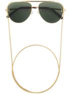Stella Mccartney Eyewear Aviator Sunglasses With Chain - Gold