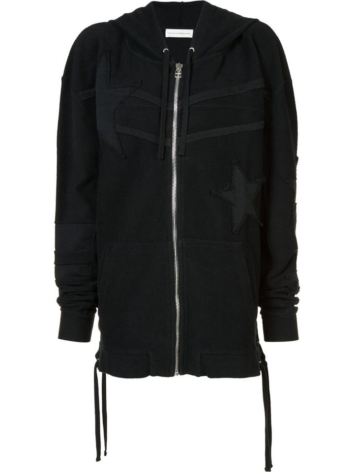 Faith Connexion Elongated Sleeves Zipped Hoody, Women's, Size: Medium, Black, Cotton
