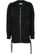 Faith Connexion Elongated Sleeves Zipped Hoody, Women's, Size: Medium, Black, Cotton