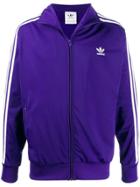 Adidas Side Striped Zipped Sweatshirt - Purple