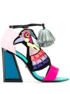 Kat Maconie Bird Multi Studded Heeled Sandals - Black