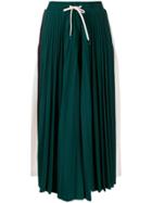 Facetasm Colour-block Pleated Skirt - Green