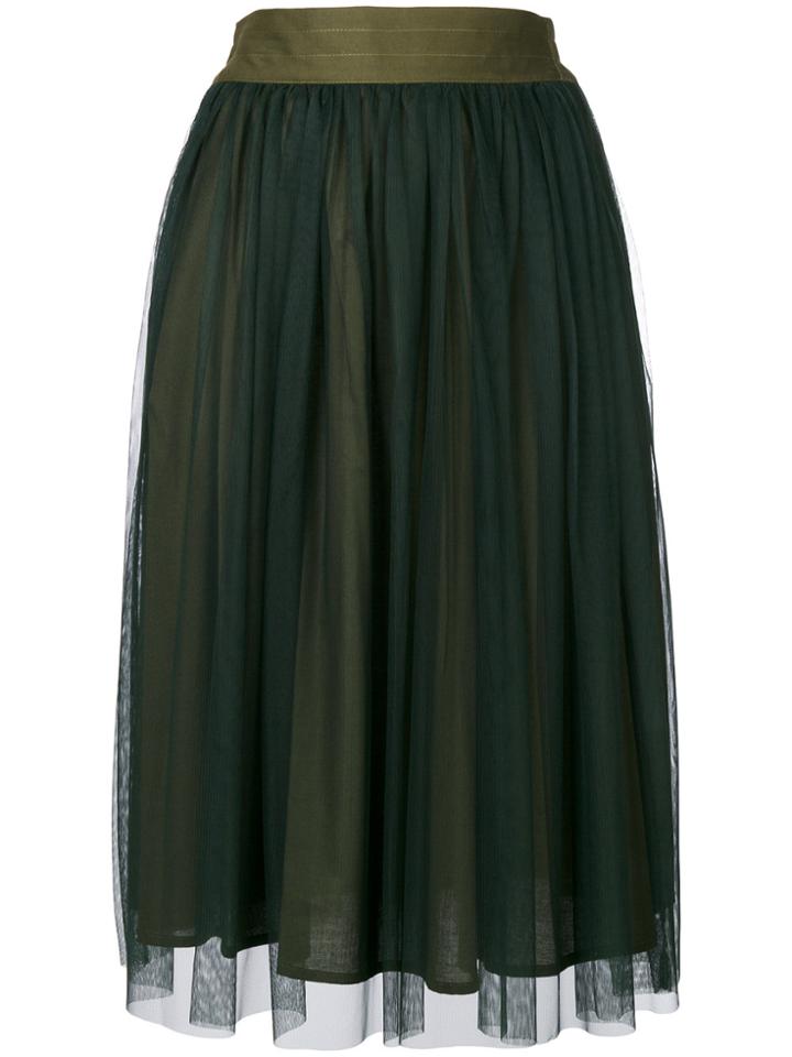 Roberto Collina Tule Skirt - Green