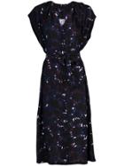 Anntian Abstract Print Shirt Dress - Black