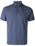 Zanone Collared Polo Top, Men's, Size: 50, Blue, Cotton