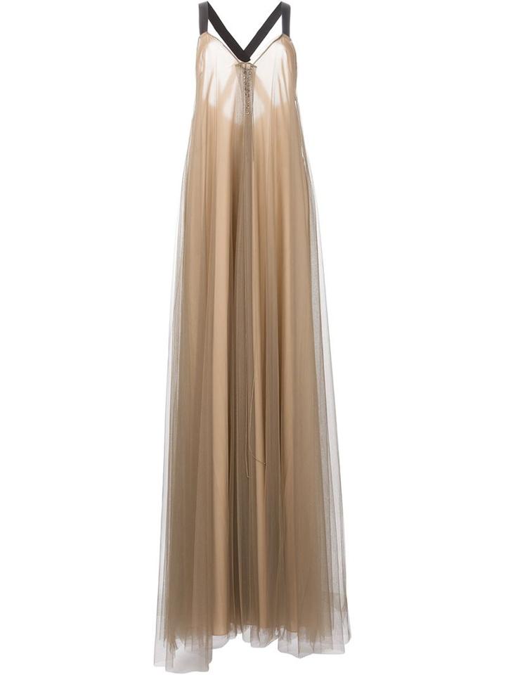 Vera Wang Flared Tulle Gown, Women's, Size: 4, Nude/neutrals, Polyester