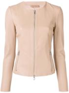Drome Fitted Leather Jacket - Neutrals