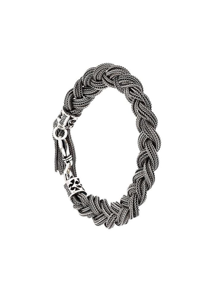 Emanuele Bicocchi Braided Bracelet, Men's, Size: Medium, Metallic
