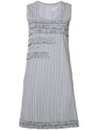 Victoria Victoria Beckham - Striped Ruffle Panel Dress - Women - Cotton - 10, Blue, Cotton