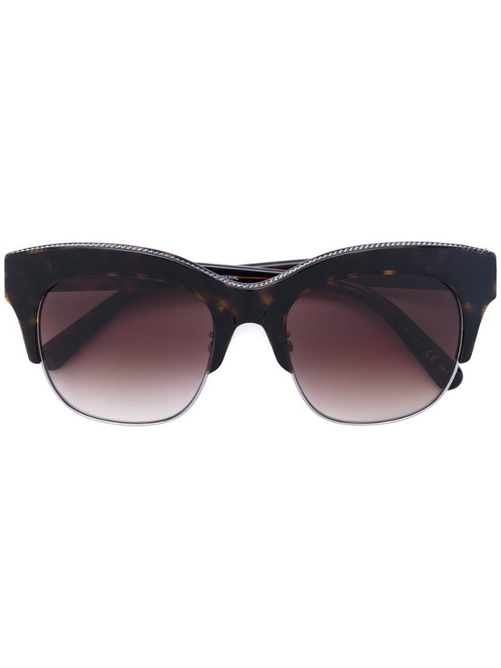 Stella Mccartney Eyewear Chain Trim Sunglasses - Brown