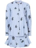 Derek Lam 10 Crosby Long Sleeve 2-in-1 Shirtdress With Ruffle Skirt -