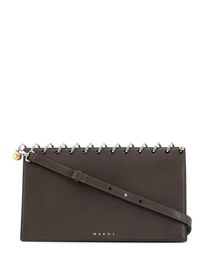 Marni Spiral Clutch Bag - Brown