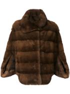 Liska Demibuff Fur Coat - Brown