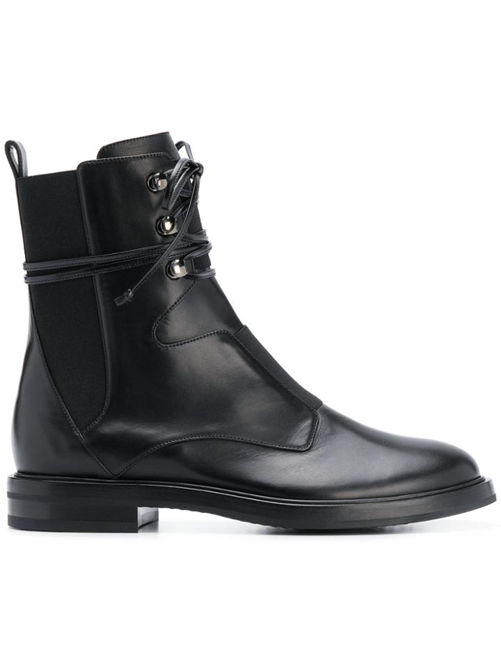 Casadei Lace-up Detail Ankle Boots - Black