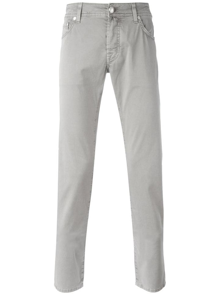 Plain Chinos - Men - Cotton/spandex/elastane - 40, Grey, Cotton/spandex/elastane, Jacob Cohen