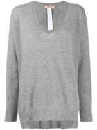 Twin-set Oversized V-neck Jumper - Grey