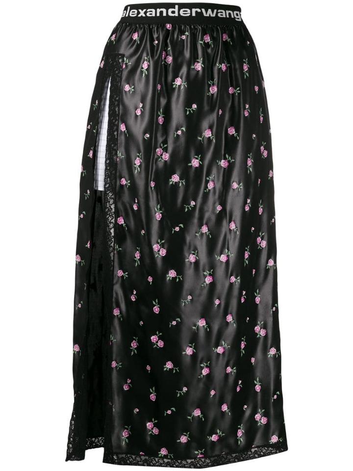 Alexander Wang Floral Shorts Skirt - Black