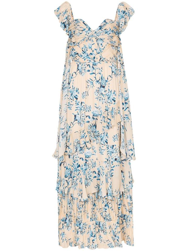 Johanna Ortiz Drapes Of Solitude Floral-print Silk Maxi Dress -