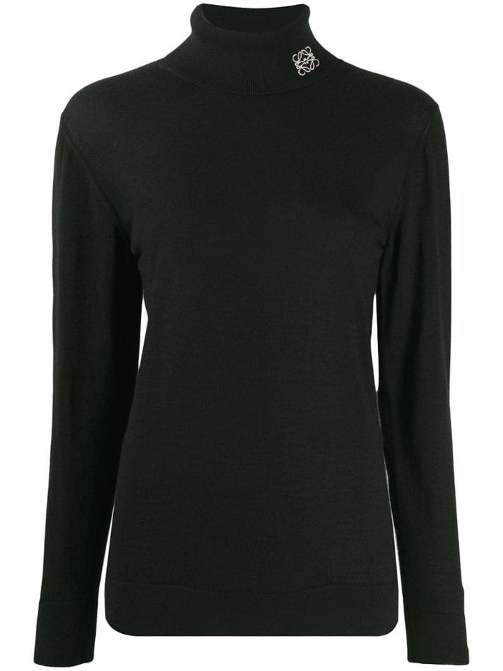 Loewe Logo-embroidered Cashmere Jumper - Black