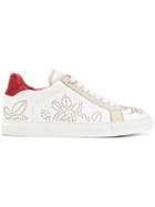 Zadig & Voltaire Embellished Lace-up Sneakers - White