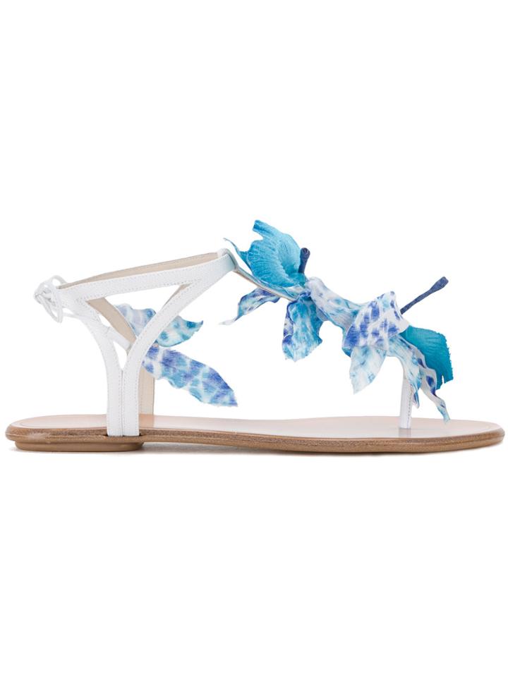 Aquazzura 'flora' Flat Sandals - White