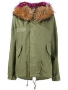 Mr & Mrs Italy Dip-dyed Raccoon Fur Hood Unlined Parka - Green
