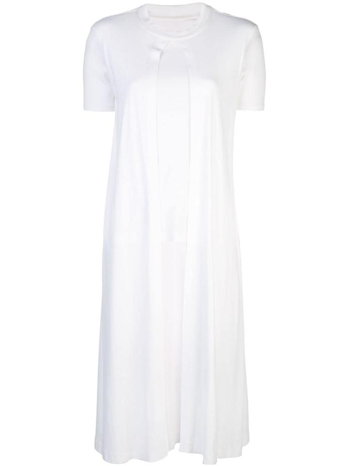 Rosetta Getty Long Draped Short-sleeve Top - White