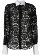 Valentino Pre-owned 2000's Floral Lace Shirt - Black