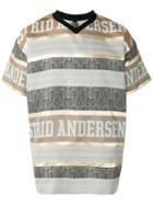Striped Logo T-shirt - Men - Silk/polyester - L, Black, Silk/polyester, Astrid Andersen