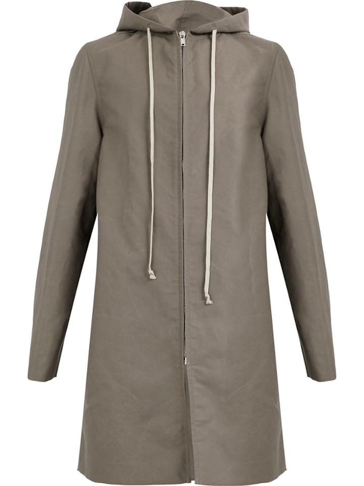 Rick Owens Single-breasted Zipped Coat - Grey