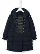 Ermanno Scervino Junior Military Style Padded Coat, Girl's, Size: 8 Yrs, Blue