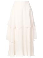 Stella Mccartney Soft Frill Tiered Skirt - White
