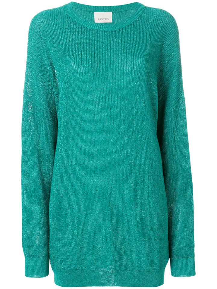 Laneus Long Round Neck Jumper - Green