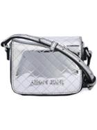 Armani Jeans - Quilted Logo Shoulder Bag - Women - Polyurethane - One Size, Grey, Polyurethane
