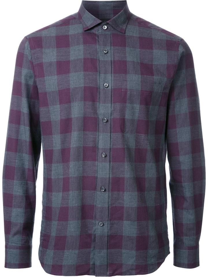 Kent & Curwen Gingham Check Shirt - Pink & Purple