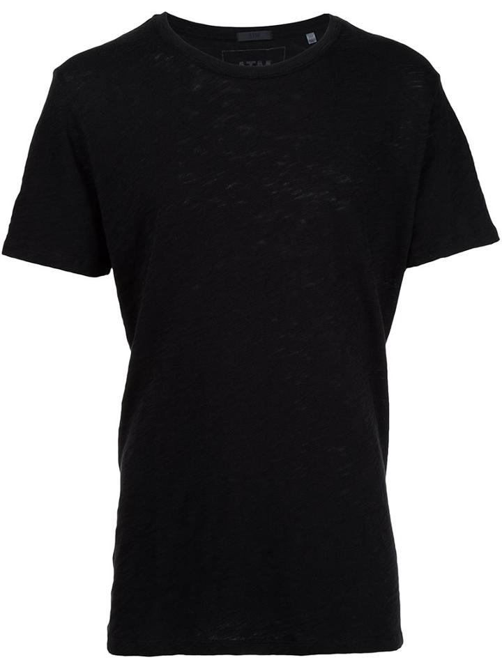 Atm Anthony Thomas Melillo Slub Jersey Crew Neck T-shirt, Men's, Size: Medium, Black, Cotton
