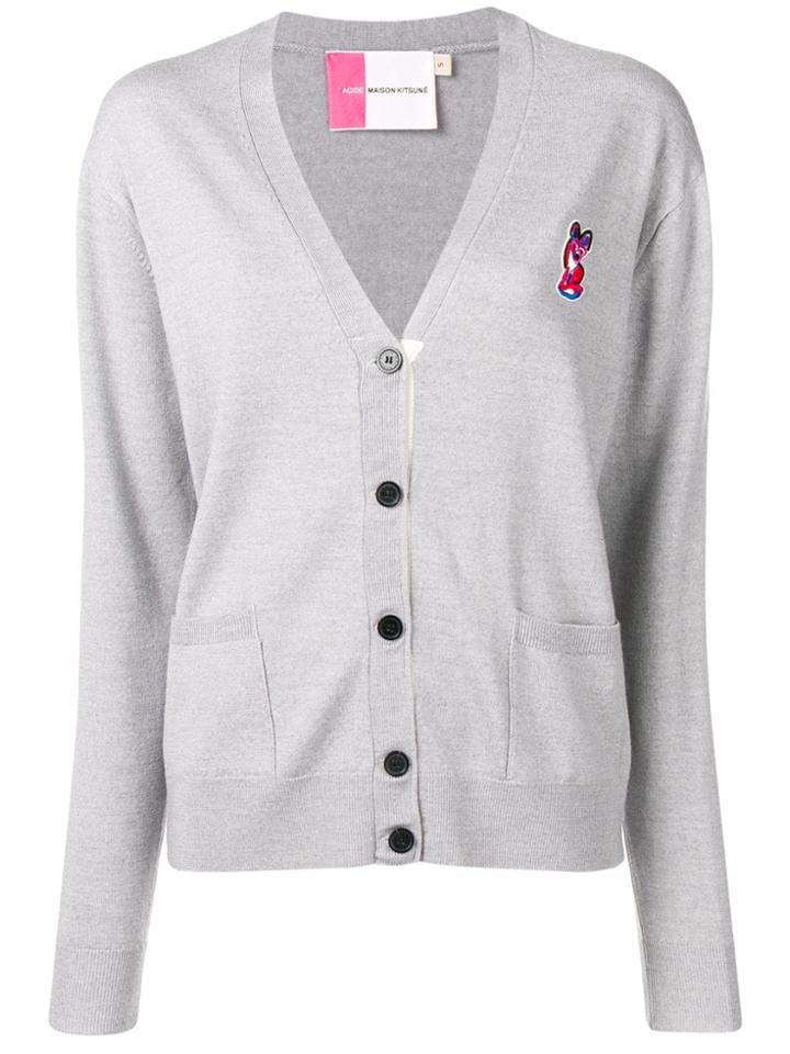 Maison Kitsuné Fox Patch Cardigan - Grey