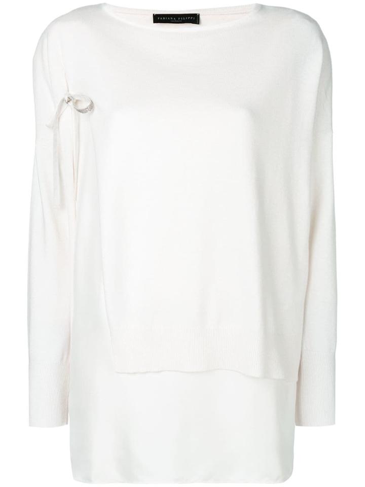 Fabiana Filippi Layered Knit Jumper - White