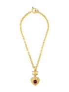 Chanel Vintage Heart Pendant Necklace, Metallic