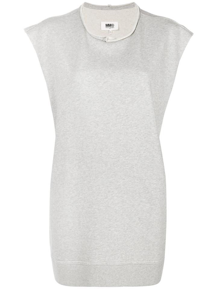 Mm6 Maison Margiela Oversized Sleeveless Sweatshirt - Grey