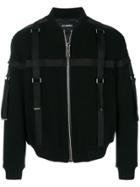 Les Hommes Buckle-strap Detail Bomber Jacket - Black