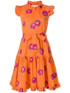La Doublej Floral Print Ruffle Dress - Yellow