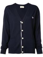 Maison Kitsuné - Logo Cardigan - Women - Virgin Wool - Xs, Blue, Virgin Wool