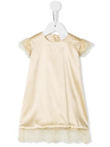 La Perla Kids - Lace Trim Dress - Kids - Silk/polyamide/spandex/elastane/metallic (grey) Fibre - 12 Mth, Toddler Girl's