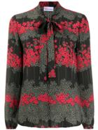 Red Valentino Red(v) Floral Pussy-bow Blouse - Black