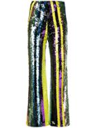 Jovonna Sequin Embroidered Trousers - Blue