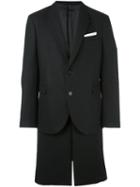 Neil Barrett Single Breasted Coat, Men's, Size: 52, Black, Polyamide/polyester/viscose/virgin Wool