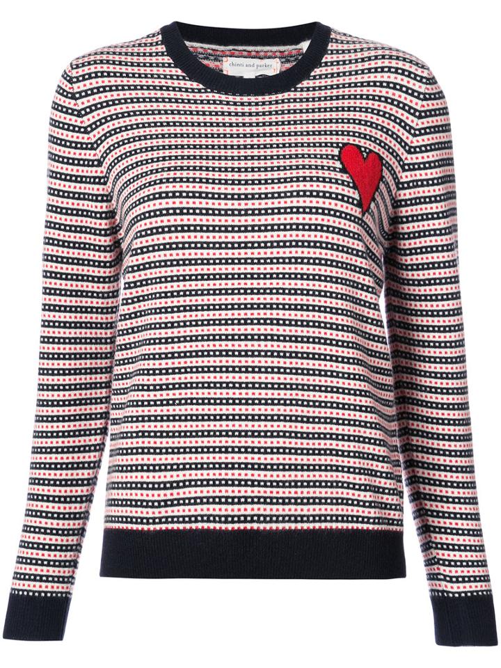 Chinti And Parker - Jacquard Crewneck - Women - Cashmere - L, Blue, Cashmere