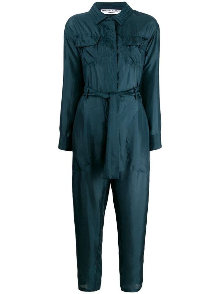 Katharine Hamnett London Eleanor Silk Boiler Suit - Green